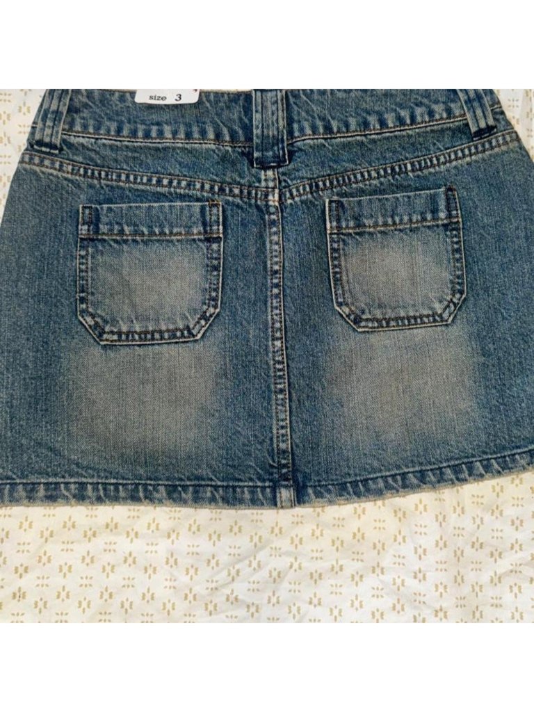 Denim Utility Cargo Mini Skirt — image 3 of 7